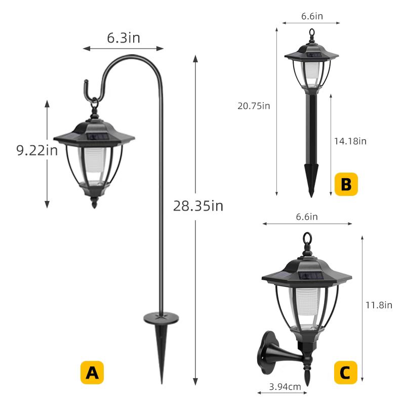 Lampu Suria Retro Istana Kalis Air Luaran