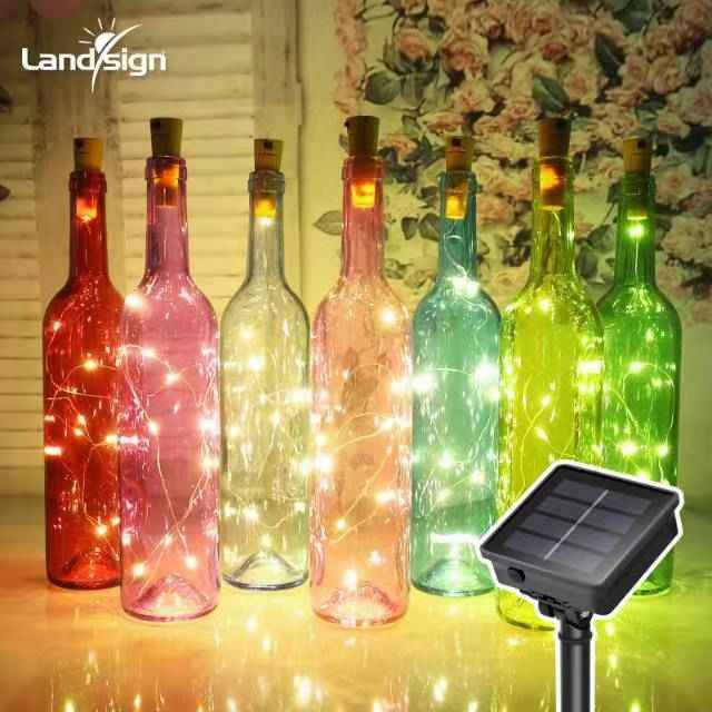 Lampu Rentetan Palam Botol Wain Kalis Air Suria